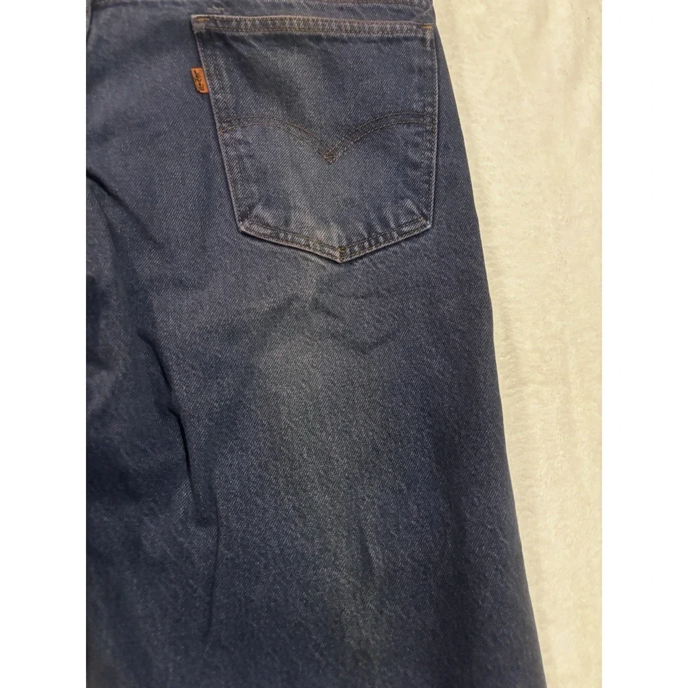 Vintage Levi's 505 Orange‎ Tab Jeans Men's Size 40x31.5 Y2K Zipper Fly Dark Wash